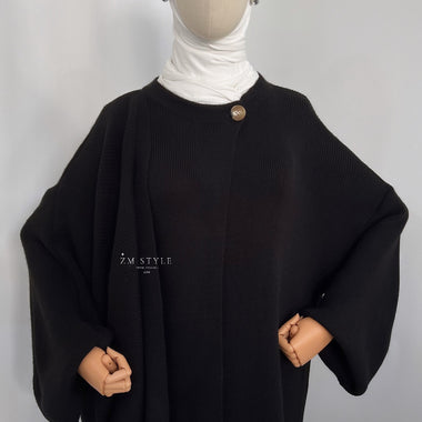 Gilet long à écharpe intégrée