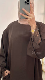 Abaya manches en dentelle