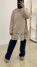 T-shirt manches longues dentelle