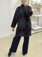 Pull à motif marron/gris