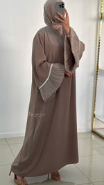 Abaya manches perlées