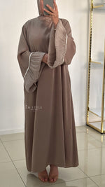 Abaya manches perlées