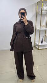 Ensemble pantalon effet lin