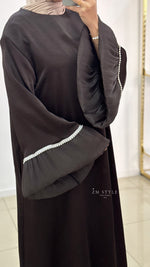 Abaya manches perlées