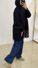 T-shirt manches longues dentelle