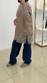 T-shirt manches longues dentelle