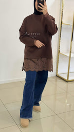 T-shirt manches longues dentelle