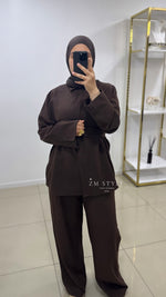 Ensemble pantalon effet lin