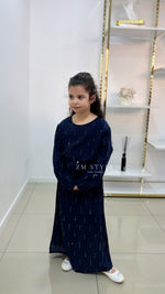 Abaya Fille en Tissu Jazz avec Strass