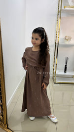 Abaya Fille en Tissu Jazz avec Strass