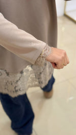 T-shirt manches longues dentelle