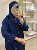 Abaya voile intégré avec détails dorés