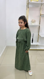 Abaya Fille en Tissu Jazz avec Strass
