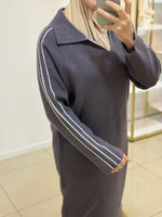 Robe manches rayures