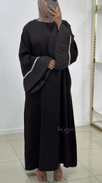 Abaya manches perlées