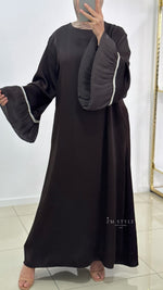 Abaya manches perlées