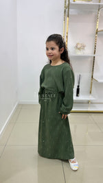 Abaya Fille en Tissu Jazz avec Strass