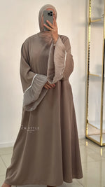 Abaya manches perlées