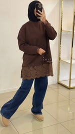 T-shirt manches longues dentelle