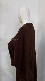 Gilet long à écharpe intégrée