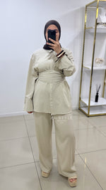 Ensemble pantalon effet lin