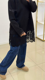 T-shirt manches longues dentelle