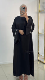 Abaya manches perlées