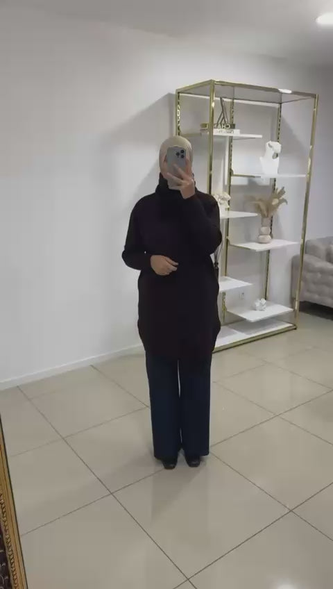 Pull col roulé en maille