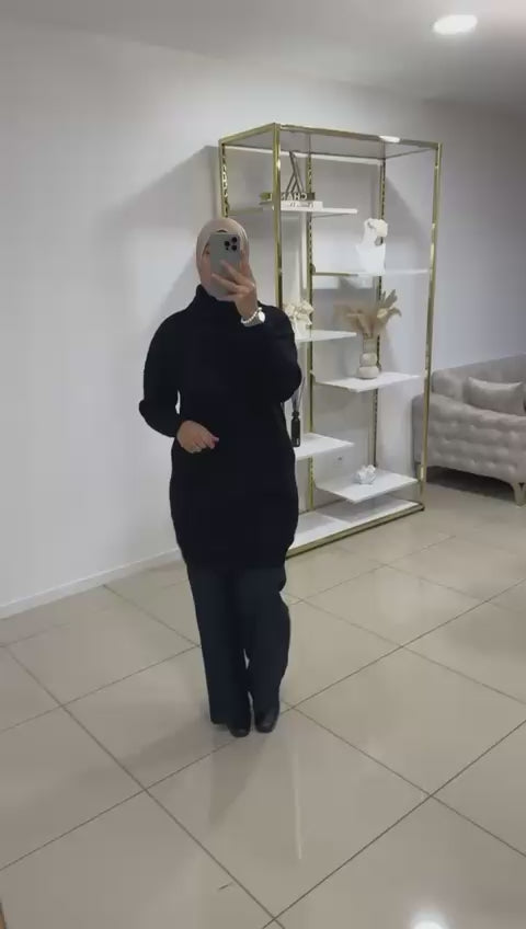 Pull col roulé en maille