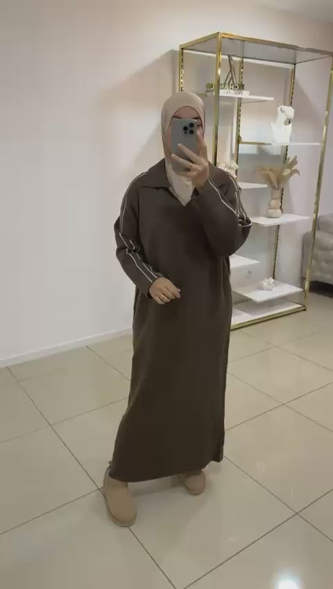 Robe manches rayures