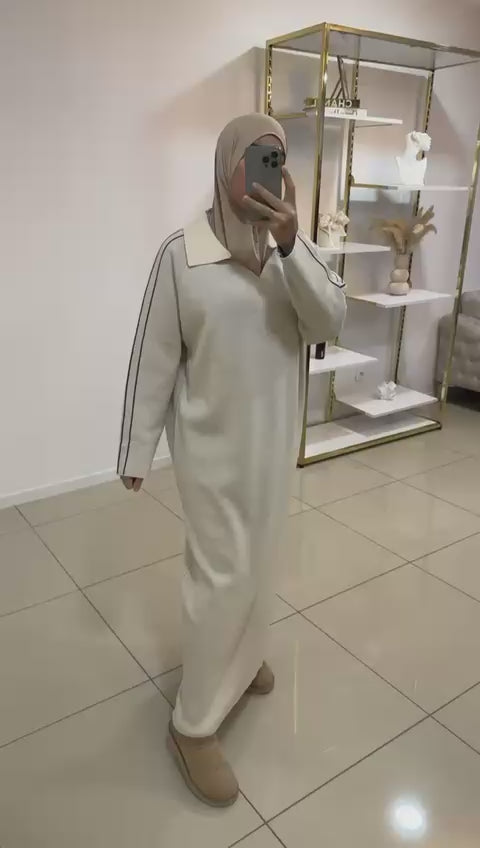 Robe manches rayures